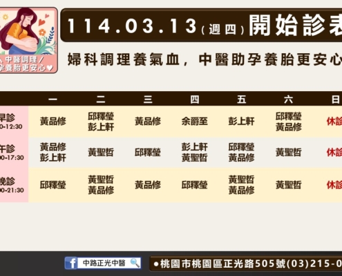 114年3月中路正光診表